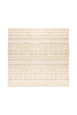 Teppich >Bohist< in Natural, 90% Wolle / 10% Baumwolle - 200x200cm (LxB)