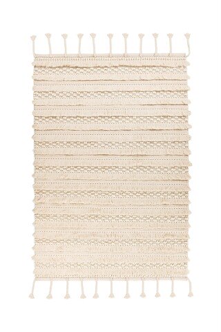 Teppich >Bohist< in Natural, 95% Wolle / 5% Baumwolle - 180x120cm (LxB)