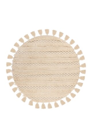 Teppich >Bohist< in Natural, 95% Wolle / 5% Baumwolle - 160x160cm (LxB)