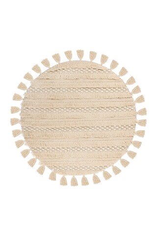 Teppich >Bohist< in Natural, 95% Wolle / 5% Baumwolle - 160x160cm (LxB)