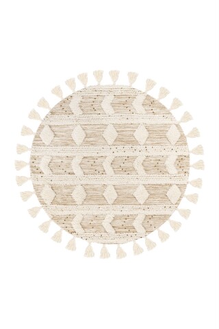 Teppich >Bohist< in Creme / Khaki - 160x160 (LxB)