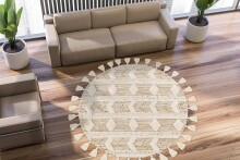 Teppich >Bohist< in Creme / Khaki - 160x160 (LxB)