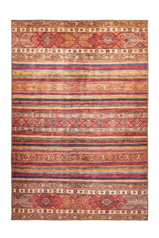 Teppich >Faye< in Multi / Rot, 100% Polyester - 150x75cm (LxB)