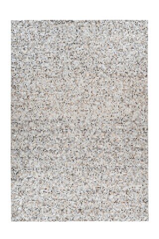 Teppich >Finish< in Grau / Silber, 100% Leder - 290x200cm (LxB)