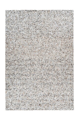 Teppich >Finish< in Grau / Silber, 100% Leder - 150x80cm (LxB)