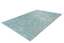 Teppich >Finish< in Türkis / Gold, 100% Leder - 170x120cm (LxB)