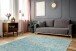 Teppich >Finish< in Türkis / Gold, 100% Leder - 230x160cm (LxB)