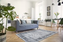 Teppich >Galaxy< in Grau / Blau, 100% Polyester - 290x200cm (LxB)