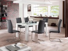 Esszimmerstuhl >Muvo II< (2er Set) aus Echtleder - 43x103x52cm (BxHxT)