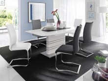 Esszimmerstuhl >Muvo II< (2er Set) aus Echtleder - 43x103x52cm (BxHxT)