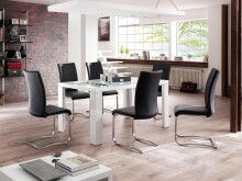 Esszimmerstuhl >Muvo II< (2er Set) aus Echtleder - 43x103x52cm (BxHxT)