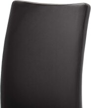 Esszimmerstuhl >Muvo II< (2er Set) in Schwarz aus Echtleder - 43x103x52 (BxHxT)