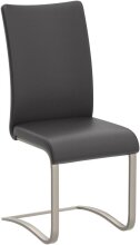 Esszimmerstuhl >Muvo II< (2er Set) in Schwarz aus Echtleder - 43x103x52 (BxHxT)