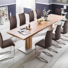 Esszimmerstuhl >Muvo II< (2er Set) in Braun aus Echtleder - 43x103x52cm (BxHxT)