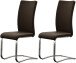 Esszimmerstuhl >Muvo II< (2er Set) in Braun aus Echtleder - 43x103x52cm (BxHxT)