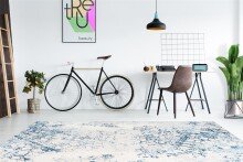 Teppich >Galaxy< in Creme / Blau, 100% Polyester - 150x80cm (LxB)
