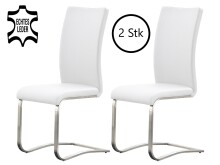 Esszimmerstuhl >Muvo II< (2er Set) in cremeweiß - 43x103x52 (BxHxT)