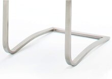 Esszimmerstuhl >Muvo II< (2er Set) in grau aus Echtleder - 43x103x52cm (BxHxT)