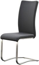 Esszimmerstuhl >Muvo II< (2er Set) in grau aus Echtleder - 43x103x52cm (BxHxT)