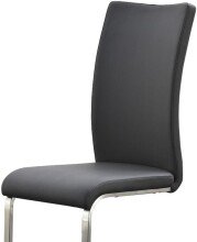 Esszimmerstuhl >Muvo II< (2er Set) in grau aus Echtleder - 43x103x52cm (BxHxT)