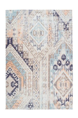 Teppich >Indiana< in Multi / Blau, 75% Baumwolle / 25% Polyester - 170x120 (LxB)