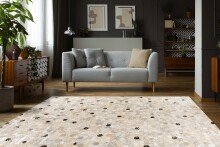 Teppich >Lavin< in Silber / Grau, 100% Leder - 230x160cm (LxB)