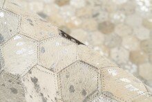 Teppich >Lavin< in Silber / Grau, 100% Leder - 230x160cm (LxB)