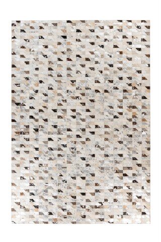 Teppich >Lavin< in Silber / Multi, 100% Leder - 170x120cm (LxB)
