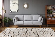 Teppich >Lavin< in Silber / Multi, 100% Leder - 280x200cm (LxB)