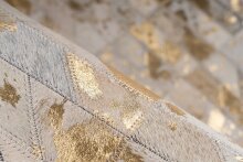 Teppich >Lavin< in Gold / Multi, 100% Leder - 170x120cm (LxB)