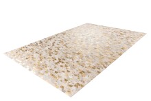 Teppich >Lavin< in Gold / Multi, 100% Leder - 280x200cm (LxB)