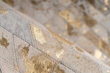 Teppich >Lavin< in Gold / Multi, 100% Leder - 150x80cm (LxB)