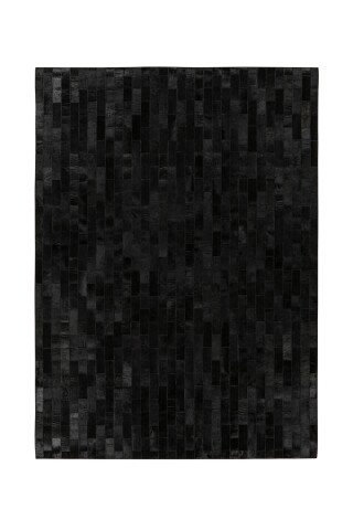 Teppich >Lavin< in Schwarz, 100% Leder - 230x160cm (LxB)