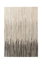 Teppich >Lavin< in Creme / Schwarz, 100% Leder -...