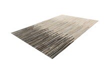 Teppich >Lavin< in Creme / Schwarz, 100% Leder - 170x120cm (LxB)