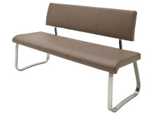Sitzbank >Muvo II< in Cappuccino aus Metall - 175x86x59cm (BxHxT)