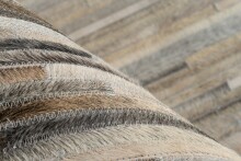 Teppich >Lavin< in Creme / Schwarz, 100% Leder - 150x80cm (LxB)