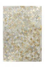 Teppich >Lavish< in Elfenbein / Gold, 100% Leder -...