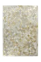 Teppich >Lavish< in Elfenbein / Gold, 100% Leder -...