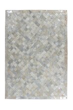 Teppich >Lavish< in Grau / Silber, 100% Leder -...