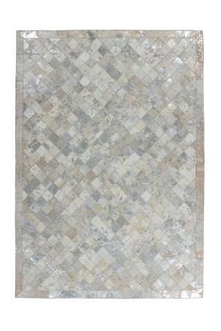 Teppich >Lavish< in Grau / Silber, 100% Leder - 230x160cm (LxB)