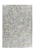 Teppich >Lavish< in Grau / Silber, 100% Leder -...