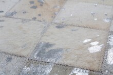 Teppich >Lavish< in Grau / Silber, 100% Leder - 230x160cm (LxB)
