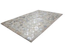 Teppich >Lavish< in Grau / Silber, 100% Leder - 230x160cm (LxB)