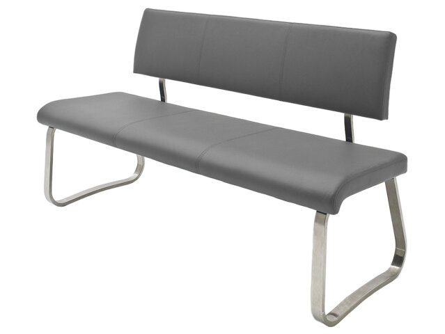 Sitzbank >Muvo II< in grau aus Metall - 175x86x59cm (BxHxT)