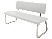 Sitzbank >Muvo II< in Weiß aus Metall - 175x86x59cm (BxHxT)