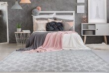 Teppich >Monroe< in Grau / Blau, 100% Polyester - 170x120cm (LxB)