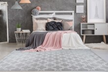Teppich >Monroe< in Grau / Blau, 100% Polyester - 300x80cm (LxB)