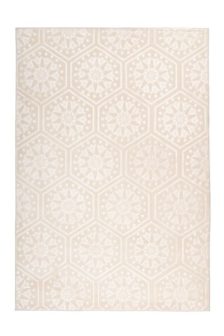Teppich >Monroe< in Creme, 100% Polyester - 150x80cm (LxB)