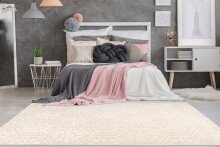 Teppich >Monroe< in Creme, 100% Polyester - 150x80cm (LxB)
